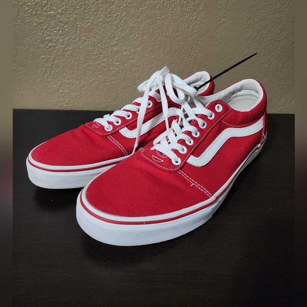 Vans Red and White Men's Shoes